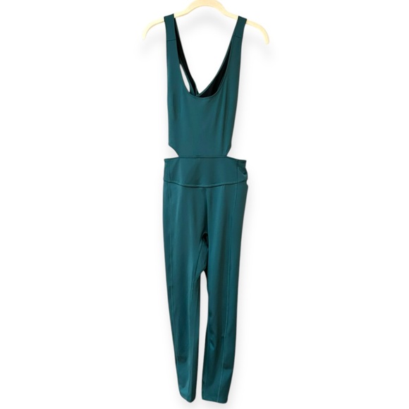 FP Movement Back It Up Onesie Sz L Pacific Green Cutout Crisscross Jumpsuit - Picture 4 of 9